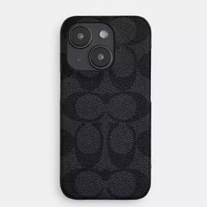 Apple iPhone 15 Pro Signature Canvas Case from COACH in Black